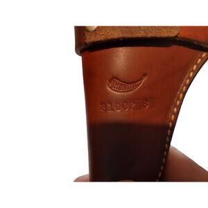 brown vintage leather hunter hand tooled holster for pistol.3100p